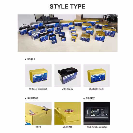 Tycorun Deep Cycle Solar Lithium Battery Pack 12V 24V 36V 20ah 36ah 50ah 100ah 120ah 150ah 200ah 300ah 400ah LiFePO4 Lithium Ion Battery for RV Golf Cart